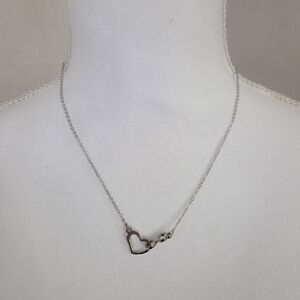 Heart & Infinity Pendant Necklace in Silver